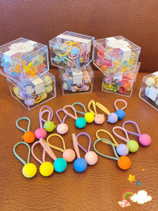 ยางรัดผมสีลูกกวาดสไตล์ญี่ปุ่นสำหรับเด็ก ยางรัดผมฤดูร้อนสำหรับผู้หญิง ยางรัดผมแบบใหม่ที่ไม่ทำลายเส้นผมพร้อมเค้กยางรัดผม