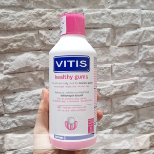 [HÀNG CTY - HSD 2027] Vitis Healthy Gums Mouthwash 500mL - Nước súc miệng chăm sóc nướu răng nhạy cảm.