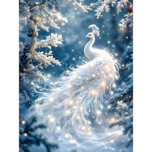 Oil Painting By Numbers White Peacock Pattern DIY Number Drawing Canvas Pictures By Numbers Home Decor Large Size