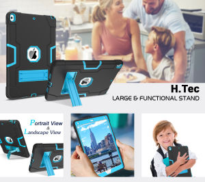 Kids Kickstand 3 Layers Heavy Duty Rugged Shockproof Protective Tablet Case Cover for iPad 11th Generation A16 2025iPad 10th Gen 9th 8th 7th 6th 5th GenAir 3 Air 2 Air 1Pro 10.5/9.7Mini 54