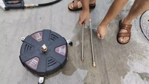 [Vktech] 13 นิ้วเครื่องฉีดน้ำแรงดันสูงปืนฉีดน้ำแรงดันสูง 1/4 เสียบอย่างรวดเร็ว 3 ล้อสากลชั้นล้างดิสก์