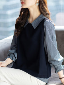 Áo Sơ Mi Kẻ Caro Nine Mo September Áo Hoodie Nữ Dáng Rộng Thoải Mái Đa Năng Thiết Kế Áo Trên Thời Trang Thu Đông