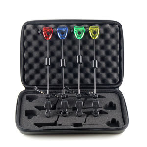JSFUN Fishing Swingers Set Fishing Bite Alarm Indicators 4pcs In Zipped Case Led lluminated Swinger Carp Fishing Accessories