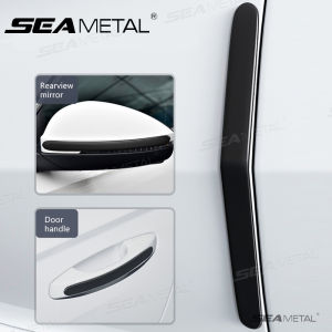 SEAMETAL 4ชิ้นแถบกันชนประตูรถขยายสีดำป้องกันรอยขีดข่วนป้องกันรอยขูดขีด