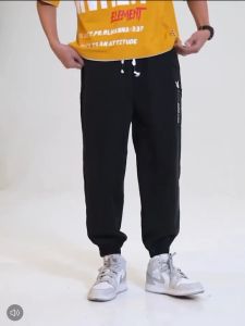 กางเกงขายาวผู้ชาย กางเกงเลคกิ้งแบรนด์ฤดูร้อน กางเกงกีฬา เวอร์ชั่นเกาหลี เทรนด์ หลวม เก้าจุด ผู้ชาย