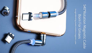 3 In 1 Magnetic Braided Charging Cable 2M 540° Rotation Convenient For Games