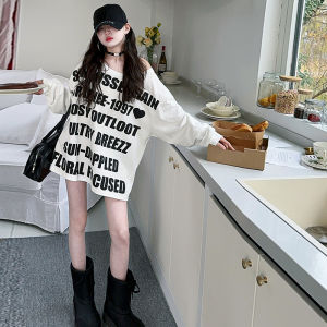 Girls Long Sleeve T-Shirt Dress Spring Autumn Little Girl Letter Print Base Layer Shirt Dress Korean Style Childrens Clothing