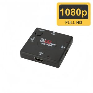 HDMI Compatible Switcher 3-Port HDMI Compatible Switcher Selector 3-In-1 Output High-Definition Switcher Supports 4K Player High