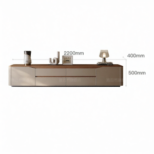 Saddle Leather Vintage Style Solid Wood TV Cabinet