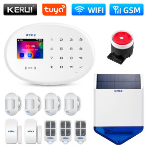 KERUI | KERUI W202 WIFI GSM Alarm System Home Appliance Security Protection Tuya Smart APP Support Alexa with Motion Detector