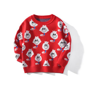 เสื้อสเวตเตอร์ถักนิตติ้งคอตตอนสำหรับเด็กชายฤดูใบไม้ร่วงและฤดูหนาวสำหรับเด็กวัยเตาะแตะและวัยเตาะแตะ อุปกรณ์เสริมความอบอุ่นแบบสวมหัว