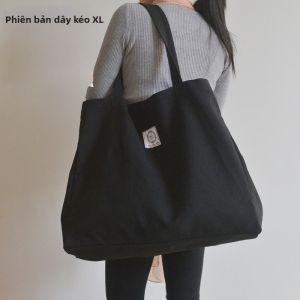 Túi Vải Canvas Dung Tích Lớn Túi Xách Đeo Vai Đơn Cho Nam Và Nữ Túi Xách Vải Canvas Bền Cho Thanh Thiếu Niên Túi Xách Mềm Có Khóa Từ