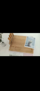 Organic Bamboo Cheese Cutting Board & Knife Gift Set - Wooden Serving Tray for Charcuterie Meat Platter Fruit & Crackers - Slide Out Drawer with 4 Stainless Steel Knives