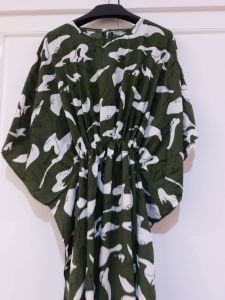 Fashion Muslim Wanita Gamis Rumahan Bermotif Pinggang Serut Kalista