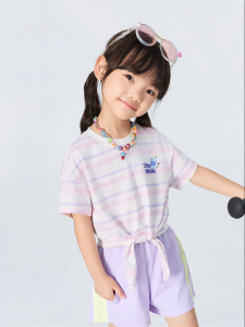 XTEP | Summer Round Neck Soft Pure Cotton Girls T-Shirt