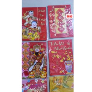 Combo 30 bao lì xì chữ nổi giấy nhung mịn siêu sang  mix nhiều mẫu.