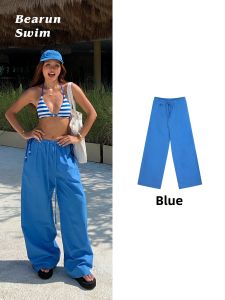 Relaxed Fit Linen Wide Leg Long Pants