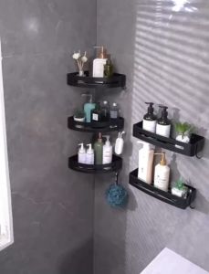 💥Fast Shipping💥Punch-Free Bathroom Organizer Storage Shelf Rack High Quality Space Aluminum Stainless Bathroom Accessories Organizer