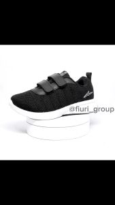 FIURI - Ando - SAGA VELCRO 29-36 HITAM PUTIH - Sepatu Kets Wanita-Sepatu Sneakers Wanita-Sepatu Olahraga Sport Wanita-Sepatu Casual-Sepatu Jogging Lari Fitness Gym Senam Wanita-Sepatu Anak Perempuan Cewek-Sepatu Sekolah Bertali SD SMP SMA
