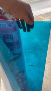 (Khổ cao 1.22m x dài 5m - dày 0.8 zem) Tôn nhựa phẳng poly lấy ánh sáng màu xanh che mái nhà che mưa