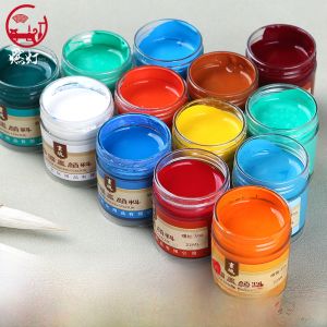 Burning Lamp Large Capacity Bottled Mineral Chinese Painting Paint Ink Painting Fine Painting Professional Rock Color Paint 22ml Canned 12/18/28 Color Full Set of Ultramarine Titanium White Rattan Yellow Suit Only for Painting