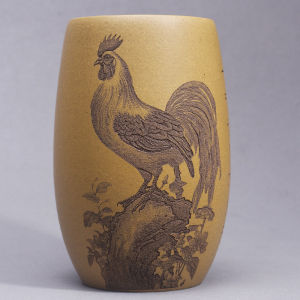 ZiYunTang Yixing Purple Clay Cup Large Capacity Handheld Tea Cup Handmade Engraved Chicken Drinking Cup Owner Cup Premium Tea Cup