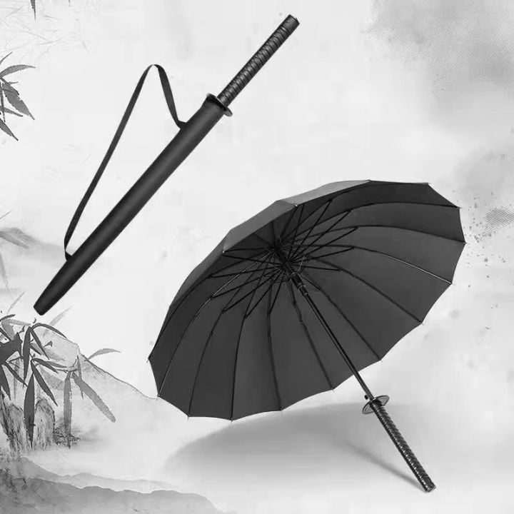 [READY STOCK ] Samurai Umbrella Japanese Samurai Design Umbrella Adults Black Payung Samurai 日本黑武士刀成人雨伞 | Lazada