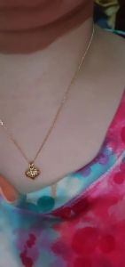 COD PAWNABLE 18k Saudi Gold Big Heart Necklace Rope Chain
