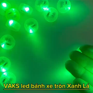 Combo 3 cái Đèn LED mini - Bánh xe tròn phát sáng màu XANH LÁ ko chớp- pin có sẵn trong đèn