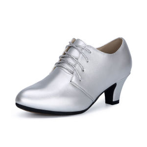 Sepatu dansa wanita Sepatu dansa latin Sepatu dansa tumit tengah Hak tinggi sol lembut sepatu dansa modern UK 36-41 sepatu line dance wanita