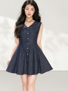 KEIKO | Summer Casual Polka Dot Sleeveless A-line Dress with Bowknot and Waist-tightening Design