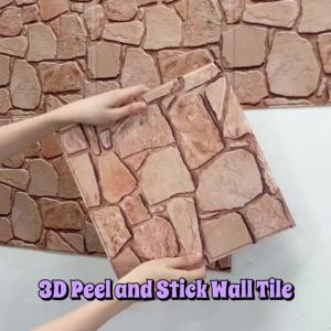1/10pcs 3D Faux Stone Wall Panels Peel and Stick Wall Tiles Decorative 3D Wall Sticker Self-adhesive Wall Tile Sticker