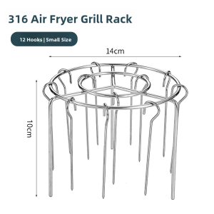 MONLEYTA | Stainless Steel Vertical Air Fryer Grill Home Oven Hanging Oven Rack Barbecue Grill Skewer Stand For 5 Or More People