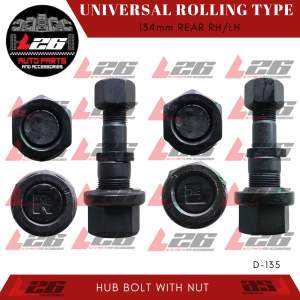 134mm UNIVERSAL REAR HUB BOLT WITH NUT Rolling Type STUD BOLT WHEEL HUB D-135 RH/LH