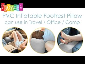 PVC Flocking Inflatable Footrest Pillow Long-Distance Flight Portable Foot Rest Sleeping Pillow Relax Cushion with Hand Pump