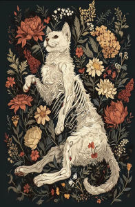 Gothic Skeleton Animals Jigsaw Puzzle 1000Pieces Dark Academia Scene Focus Activity Leisure Time Gift