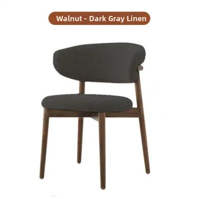 Scandinavian Style Modern Minimalist Dining Chair Metal and Fabric