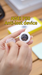 Awei P50 Mini Anti Loss GPS Tracking Device Smart Tracker With Alerts Buzzer Wallets Pets Keys Kids Smart Finder Locator Tag Detector Compatible With iPhone iPad Mac Apple IOS 14.5 Support Google Find My