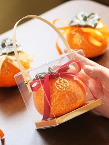 กล่องเก็บชาเซรามิกทรงส้มปลอม กล่องเก็บของสำหรับใส่ขนมหวาน กล่องของขวัญ ชุดชา ตกแต่งบ้าน กล่องของขวัญ กล่องของขวัญ