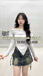 Chân Váy Jeans Ngắn 2 Nơ Choice Việt Nam AK11
