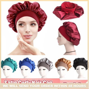 Women Silk Sleeping Hat Comfortable Hair Care Hat High Elasticity Bonnet Night Cap Curvly Hair