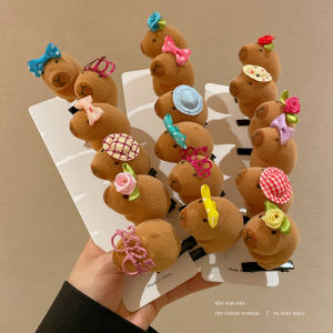 Cute Capybara Hair Clips Spring Loaded Cartoon Animal Hair Accessories Fresh out New Fashionable Sweet Style Side Hair Clips