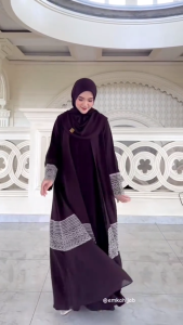Mahira abaya sultan model mewah ceruty babydoll outer menyatu/abaya turki motif terbaru 2025/gaun pesta wanita dewasa/abaya hitam maroon mewah modern viral/gamis brokat terbaru 2025 mewah/bajju gaun lebaran 2025