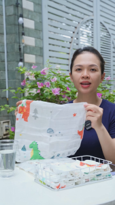 Set 5 Khăn sữa hoạ tiết Arich vải sợi tre cho bé kích thước 30x30cm