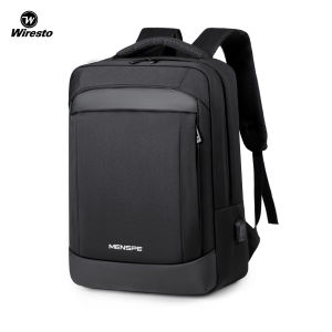 กระเป๋าเป้สะพายหลังแล็ปท็อปผู้ชาย Wiresto กระเป๋าสะพายเดินทางกระเป๋าธุรกิจแฟชั่นกระเป๋าสะพายวิทยาลัย USB ชาร์จกระเป๋าสะพายไหล่แบบลำลองกระเป๋าเป้กันขโมยหลายชั้นลวดลายสร้างสรรค์บรรจุได้เยอะกระเป๋านักเรียนกระเป๋าตั้งแคมป์