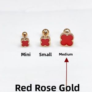 Sleeping Friendly Titanium Steel Four Leaf Clover Earrings Womens Allergy Free Mini Ear Bone Screw Buckle Fashion Jewelry