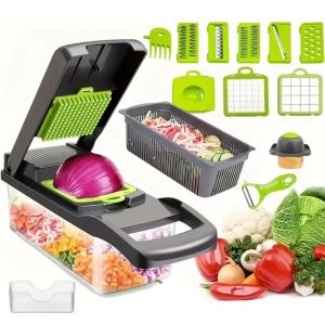 XMSJ | 22 In 1 Multifunction Vegetable Chopper Mandoline Slicer Onion Dicer Food Grater With Drain Basket Container Kitchen Accessories
