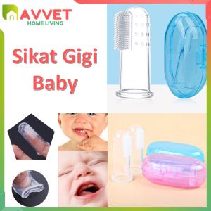 AVVET Sikat gigi Bayi Finger Tooth Brush Pembersih mulut Silikon Jari Baby Newborn Lidah Gusi Silicone Food Grade Lembut