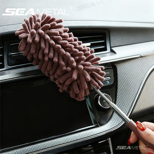 SEAMETAL Car Home Duster Brush Telescopic Lengthen Auto Interior Cleaning Dust Brushes Stainless Removal Steel Car Clean Tools