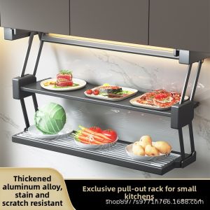 MLZH | Adjustable Aluminum Double Layer Kitchen Storage Rack